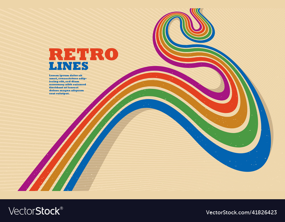 Retro style abstract background with curve lines vector image Retro style abstract background with curve lines