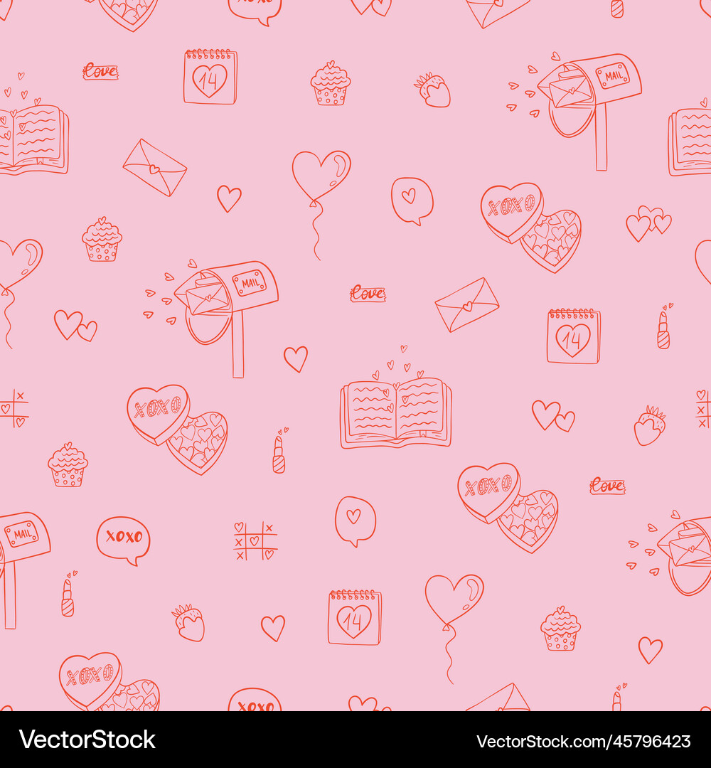 Seamless Pattern With Love Elements Royalty Free Vector