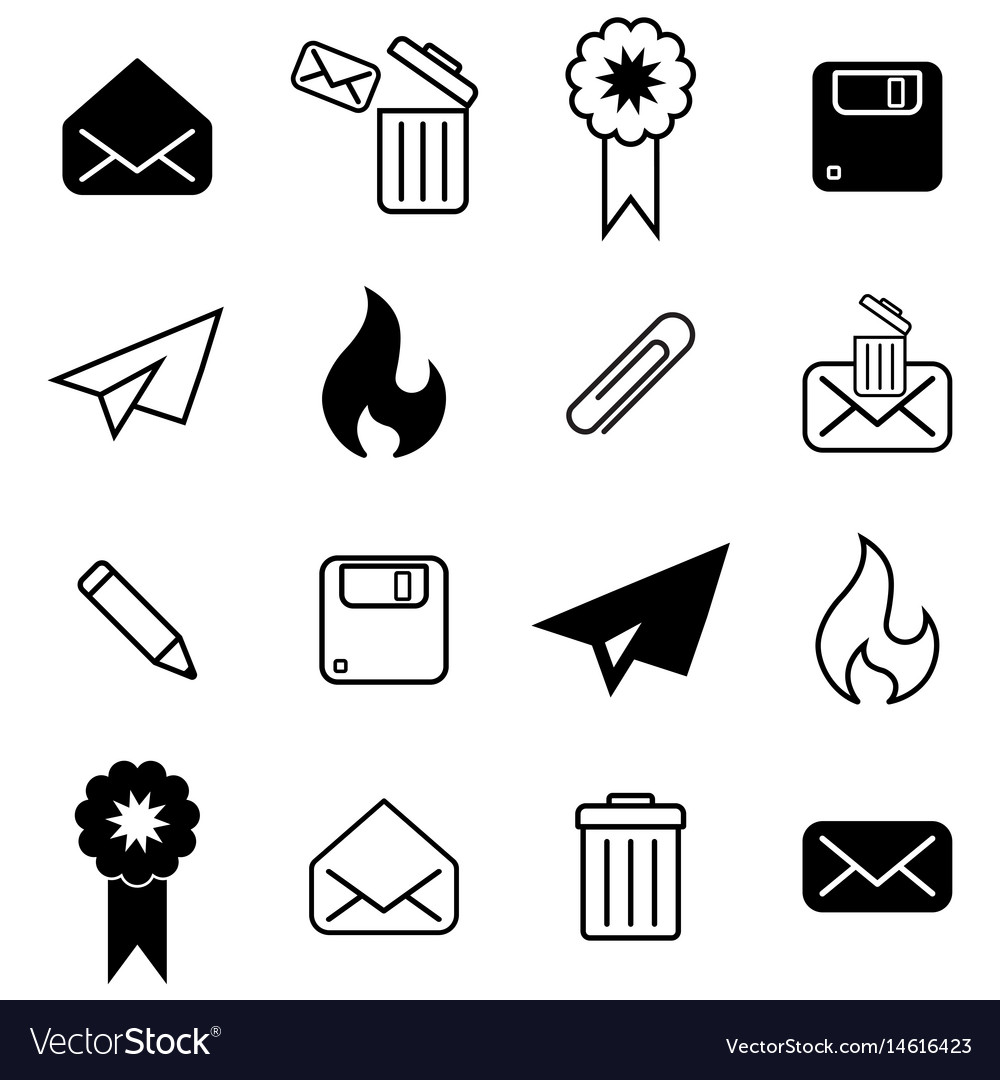 Set with different mail icons