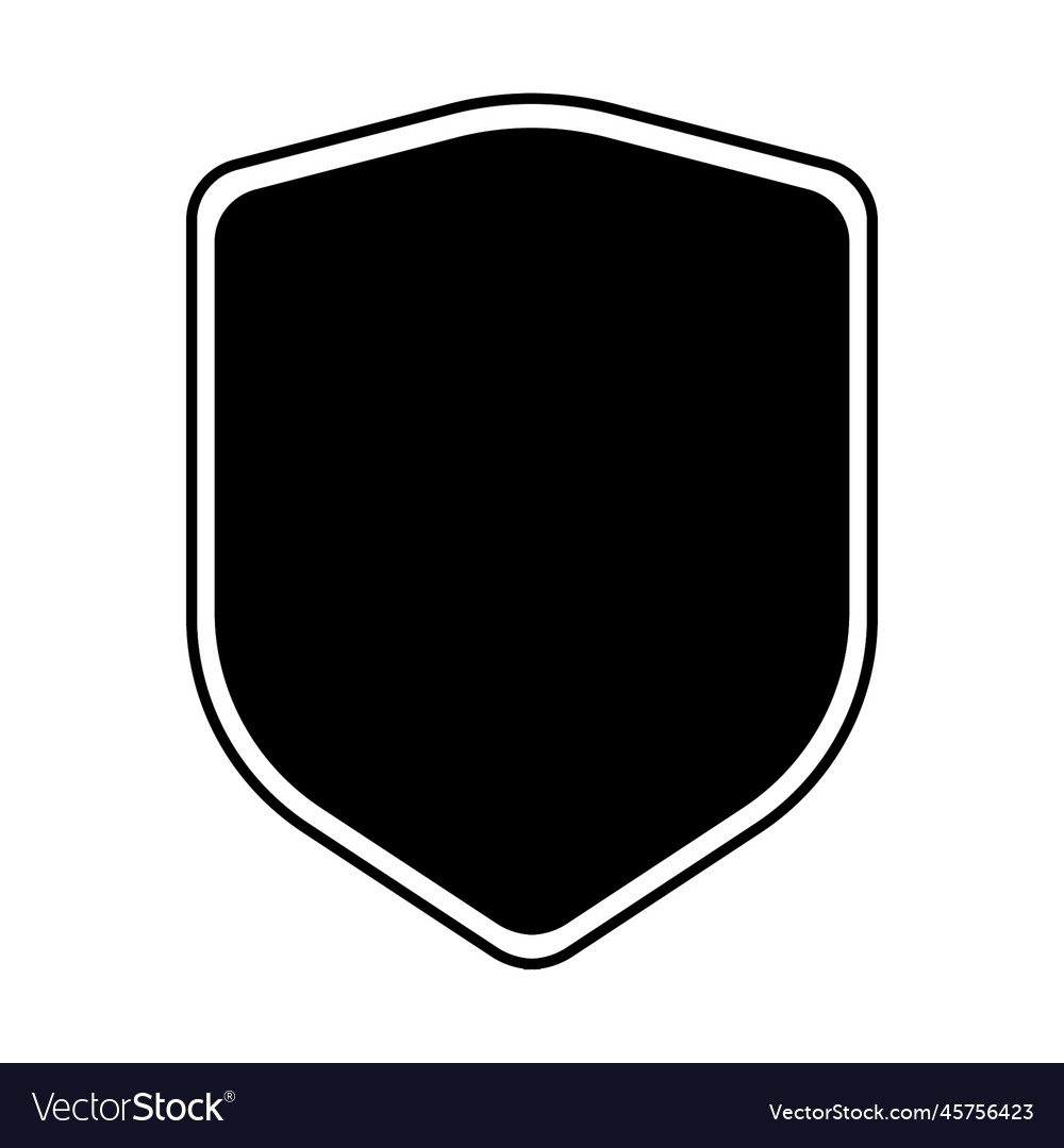 Shield black color isolated on white background