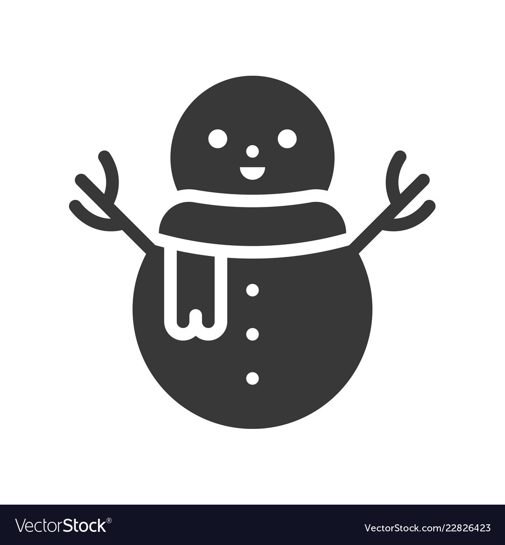 Snowman in christmas and winter theme glyph style