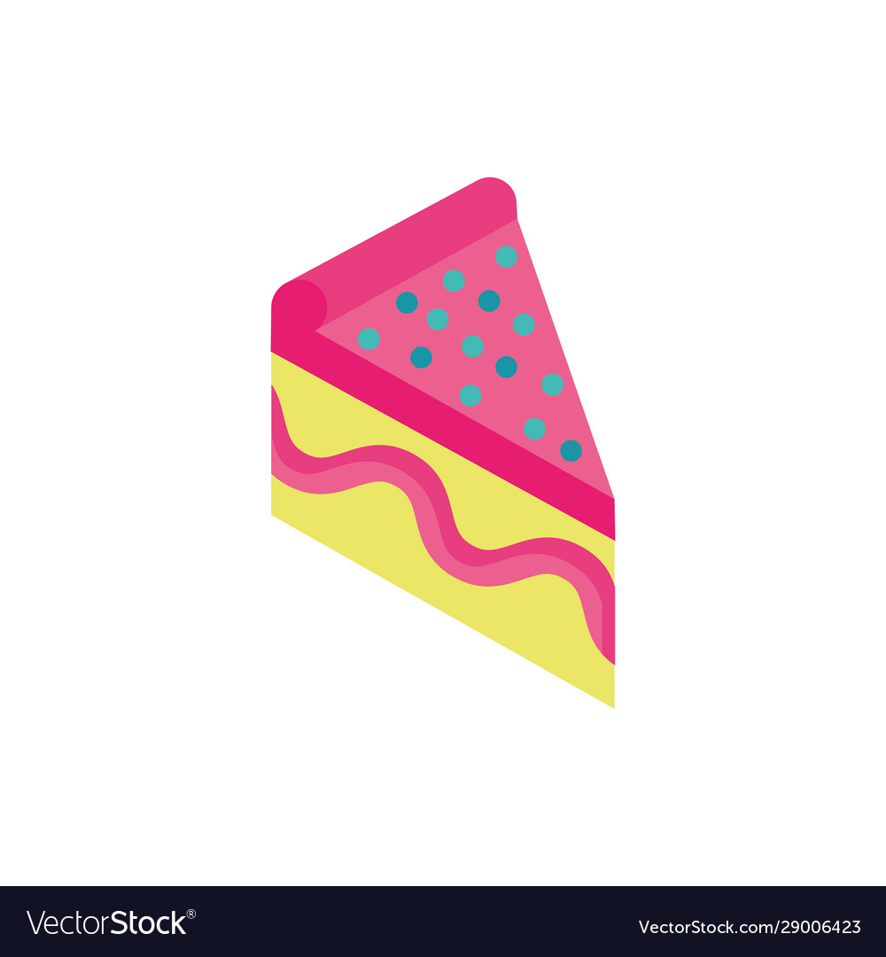 Sweet cake portion isolated icon