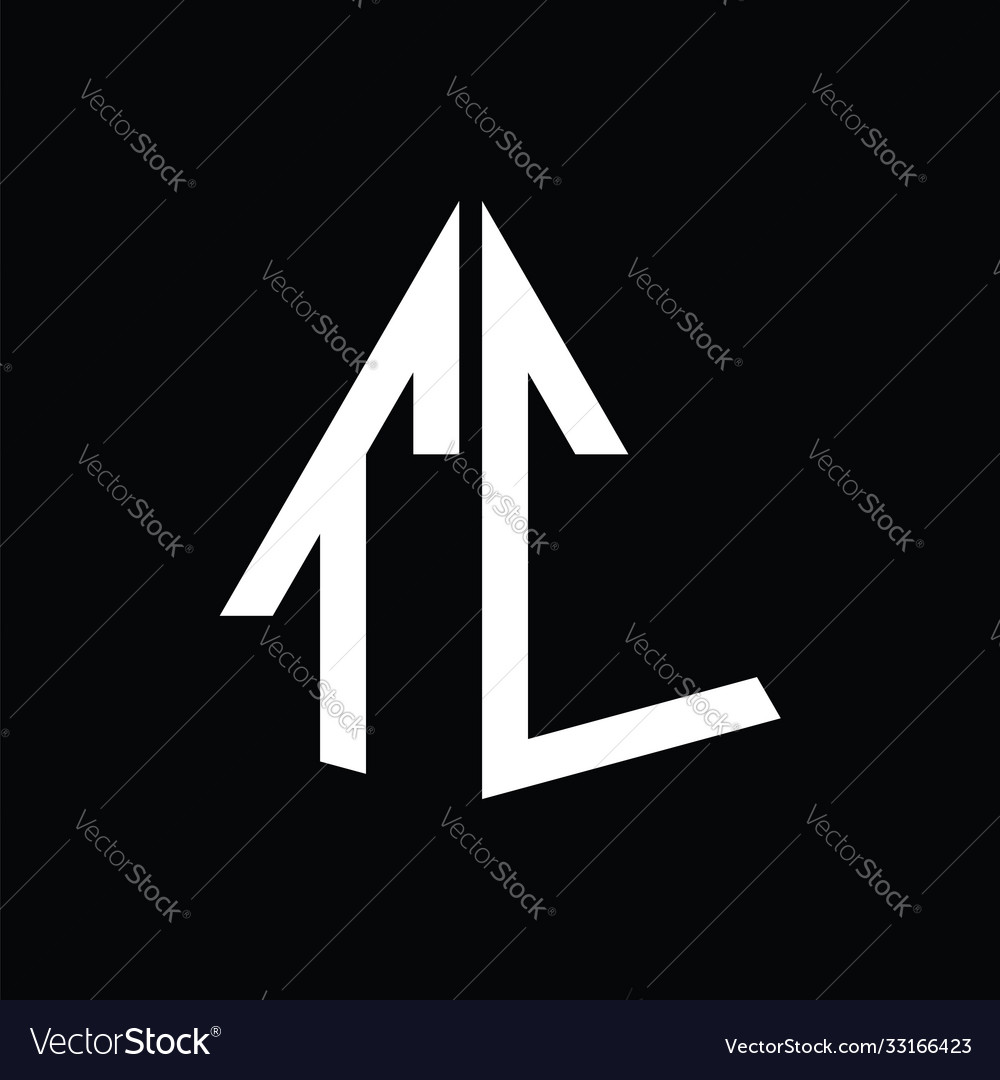 T c white triangle initials with a black Vector Image T c white triangle initials with a black
