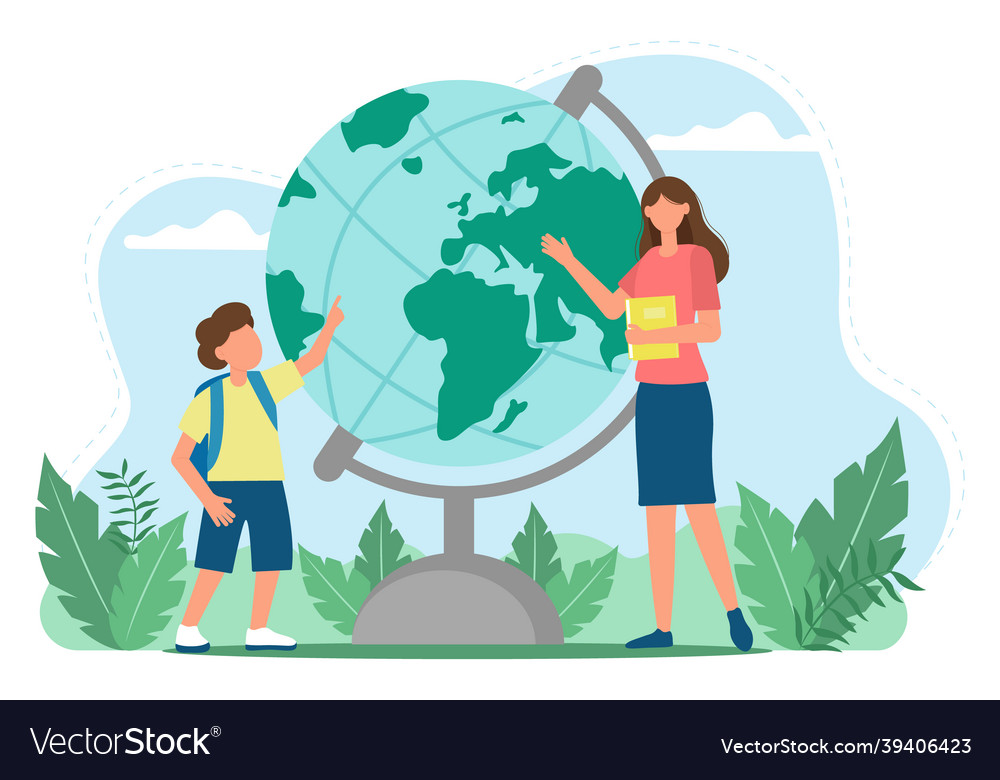 Teacher explains the lesson vector image Teacher explains the lesson