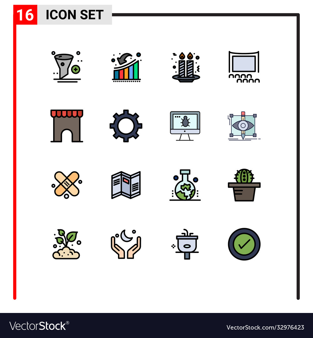 User interface pack 16 basic flat color filled