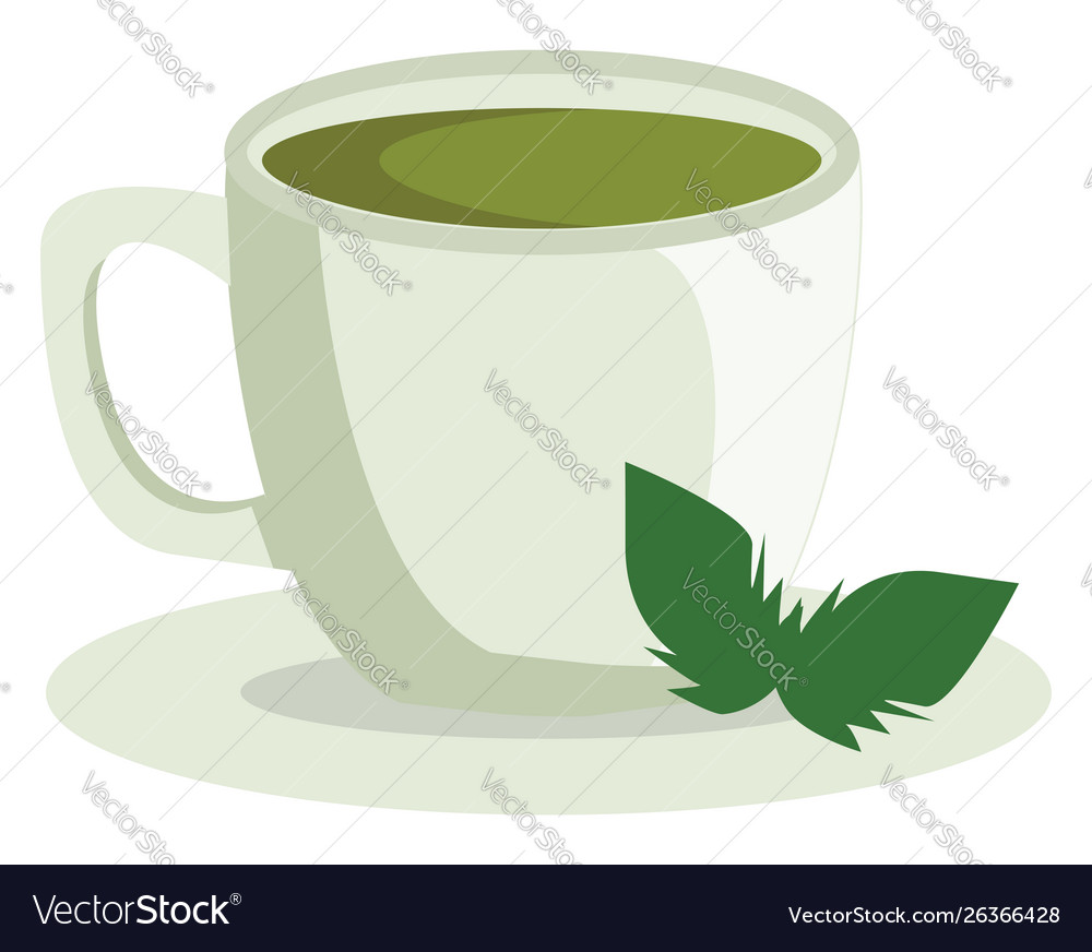 A cup green tea or color