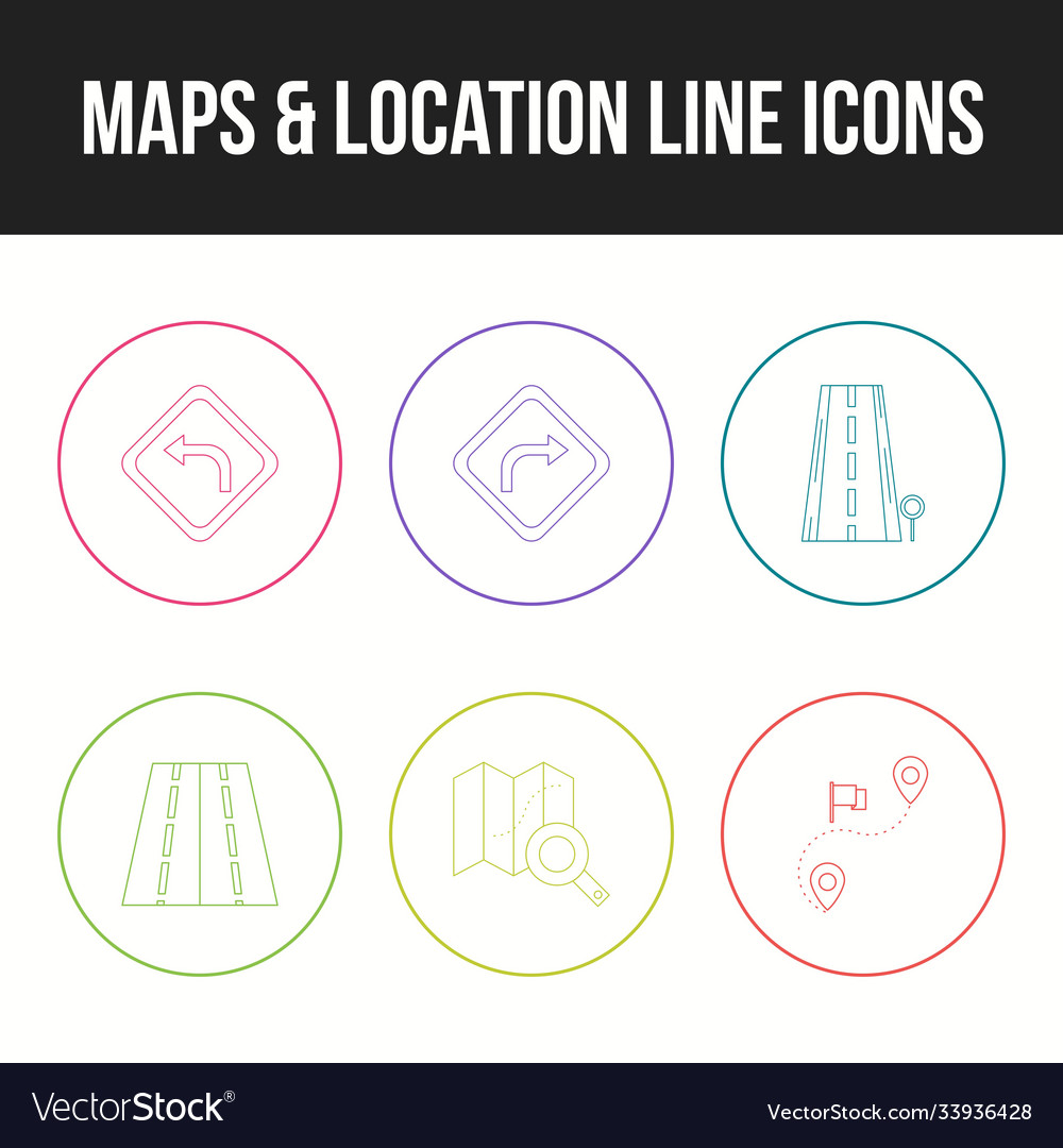Beautiful maps location unique line icon set
