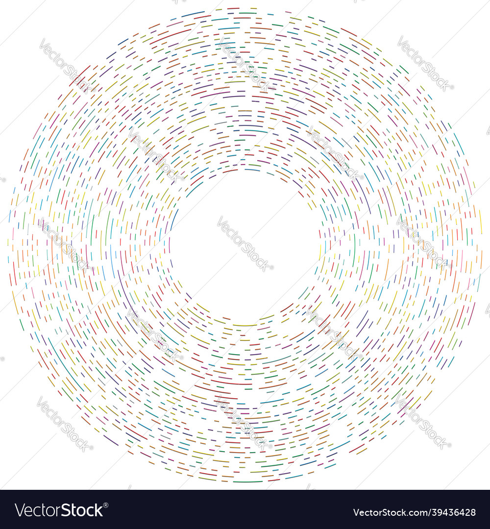 Colorful circular concentric segmented circles vector image Colorful circular concentric segmented circles