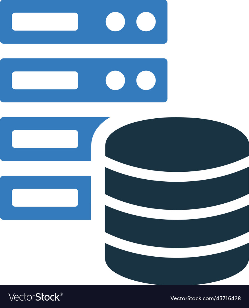 Database server icon simple editable graphics