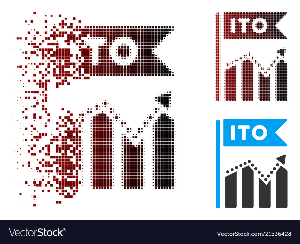 Dissolved pixel halftone ito chart icon vector image Dissolved pixel halftone ito chart icon