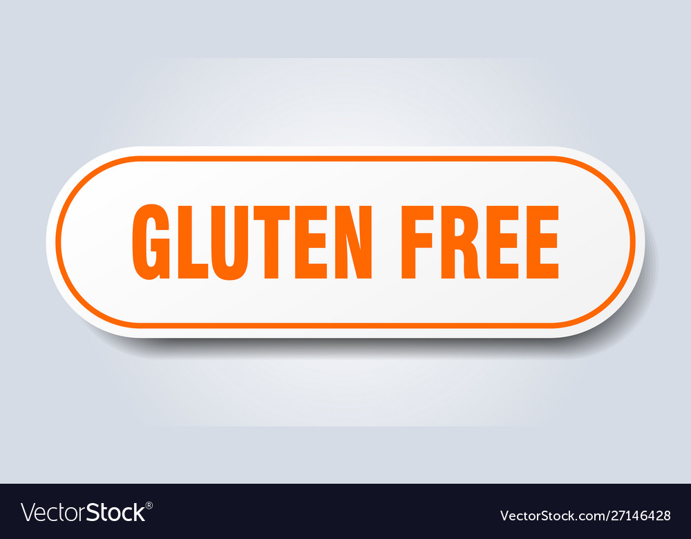 Gluten free sign rounded orange