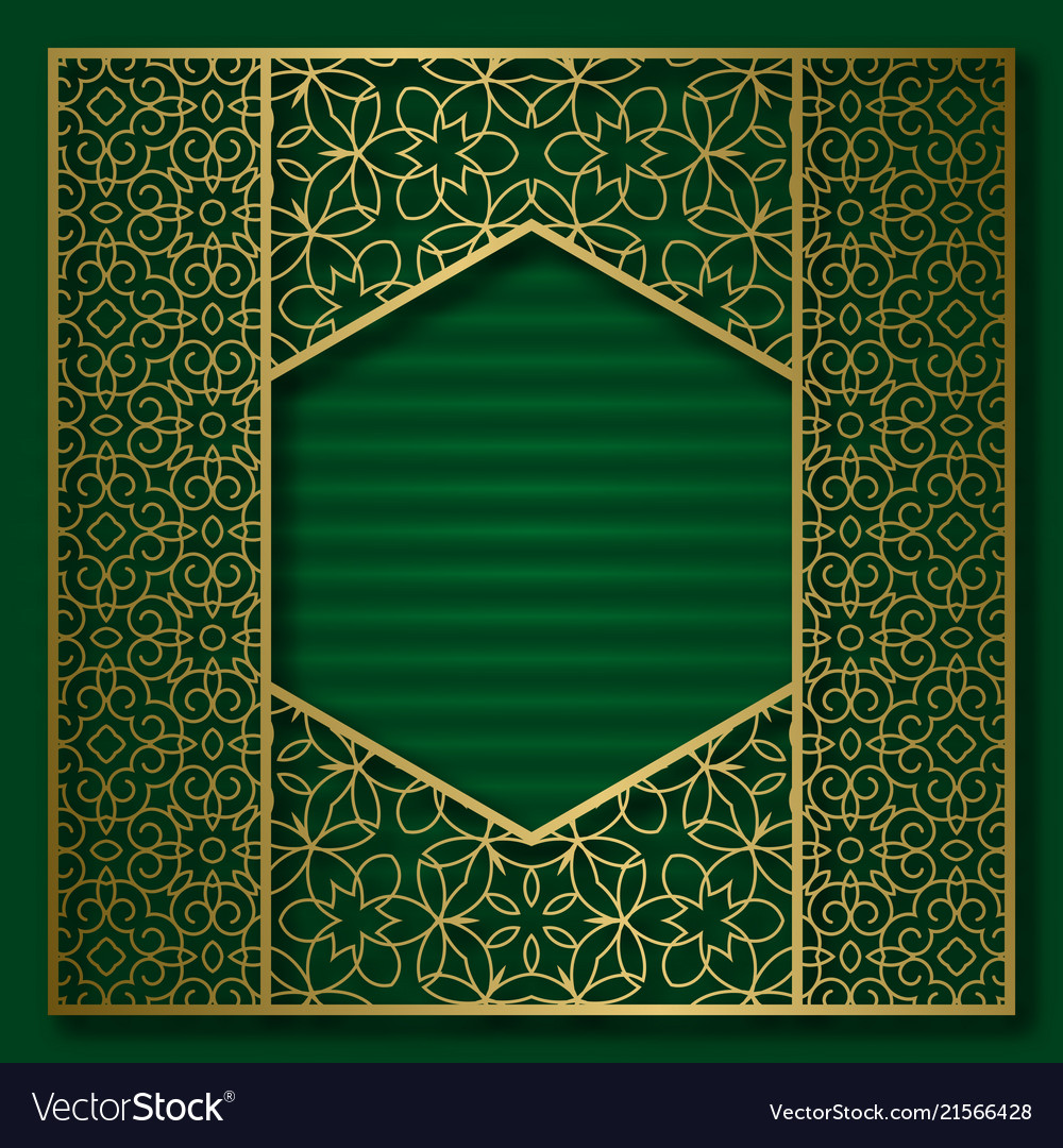 Golden cover background patterned hexagonal frame