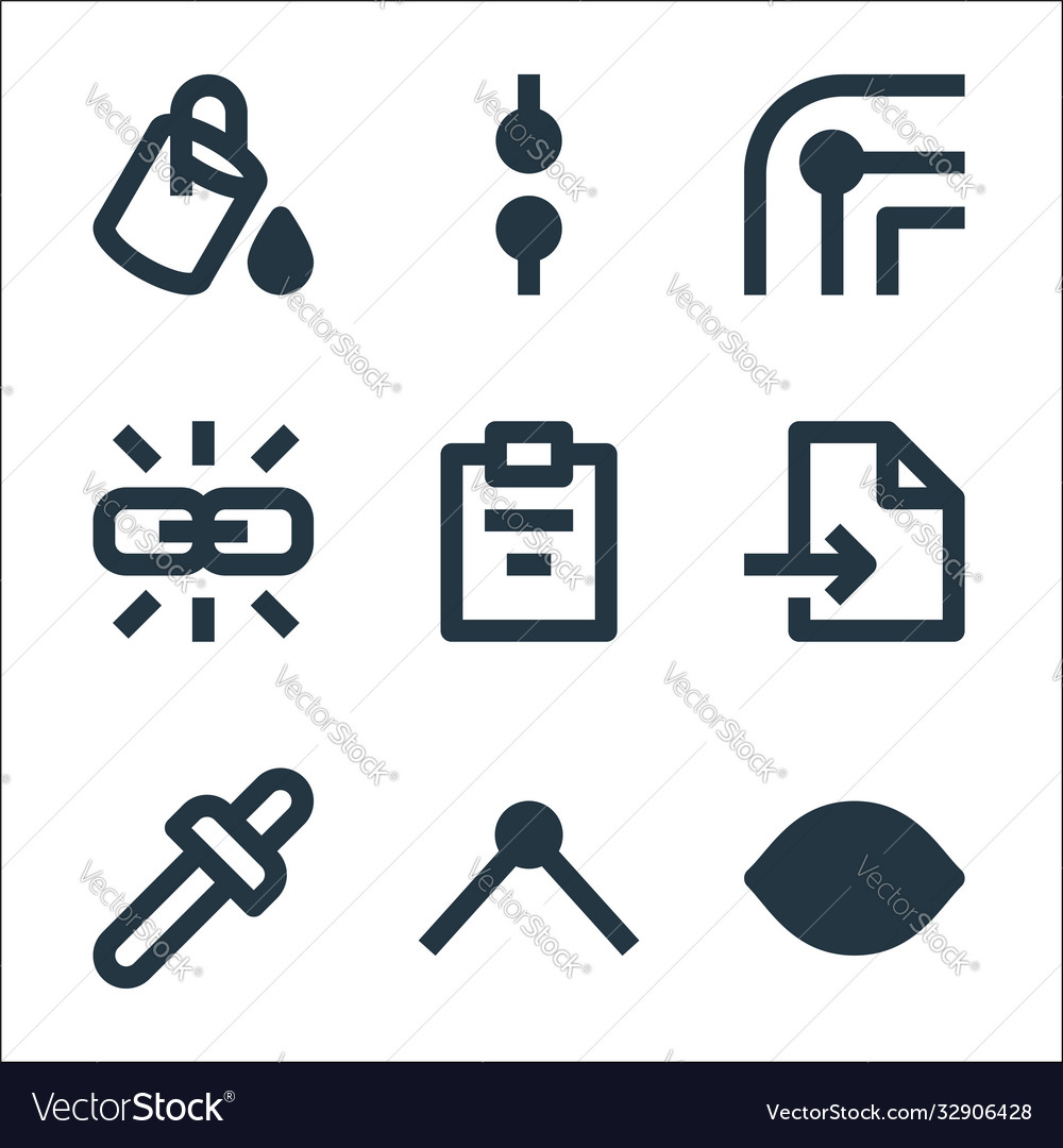 Graphic design line icons linear set quality vector image Graphic design line icons linear set quality