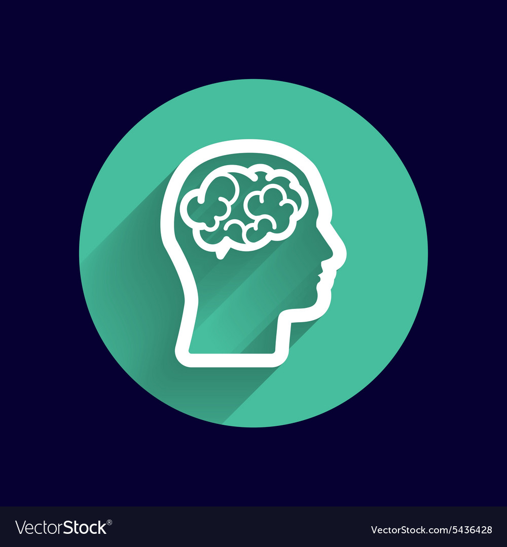 Head brain icon think design over