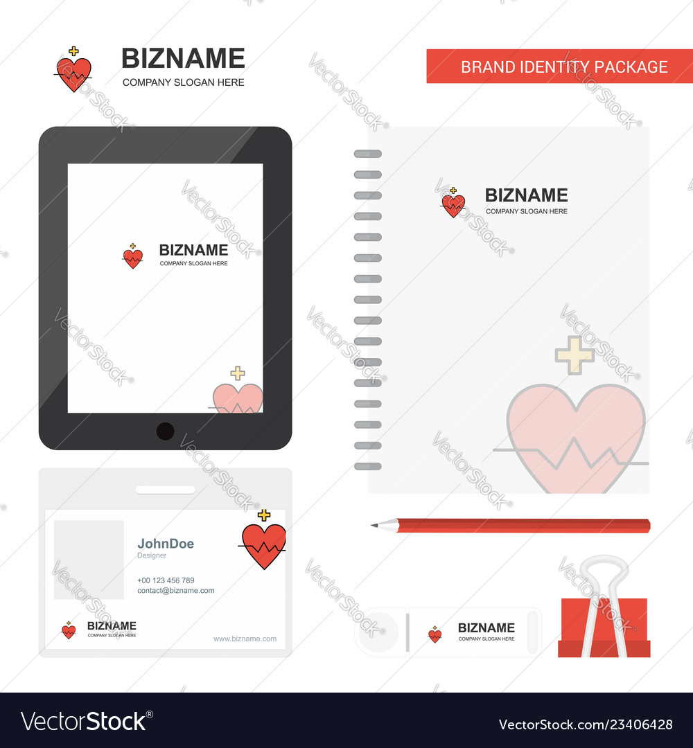 Heart rate business logo tab app diary pvc vector image Heart rate business logo tab app diary pvc