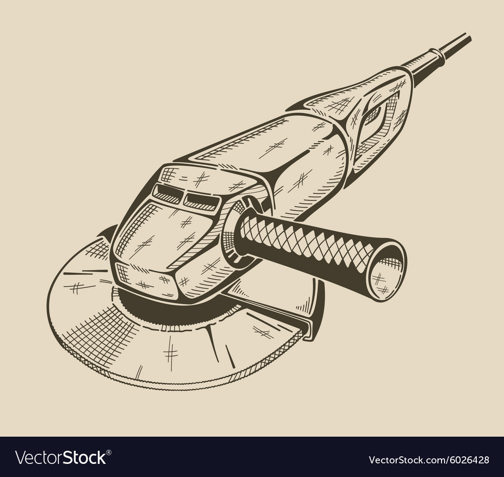 It is monochrome angle grinder Royalty Free Vector Image