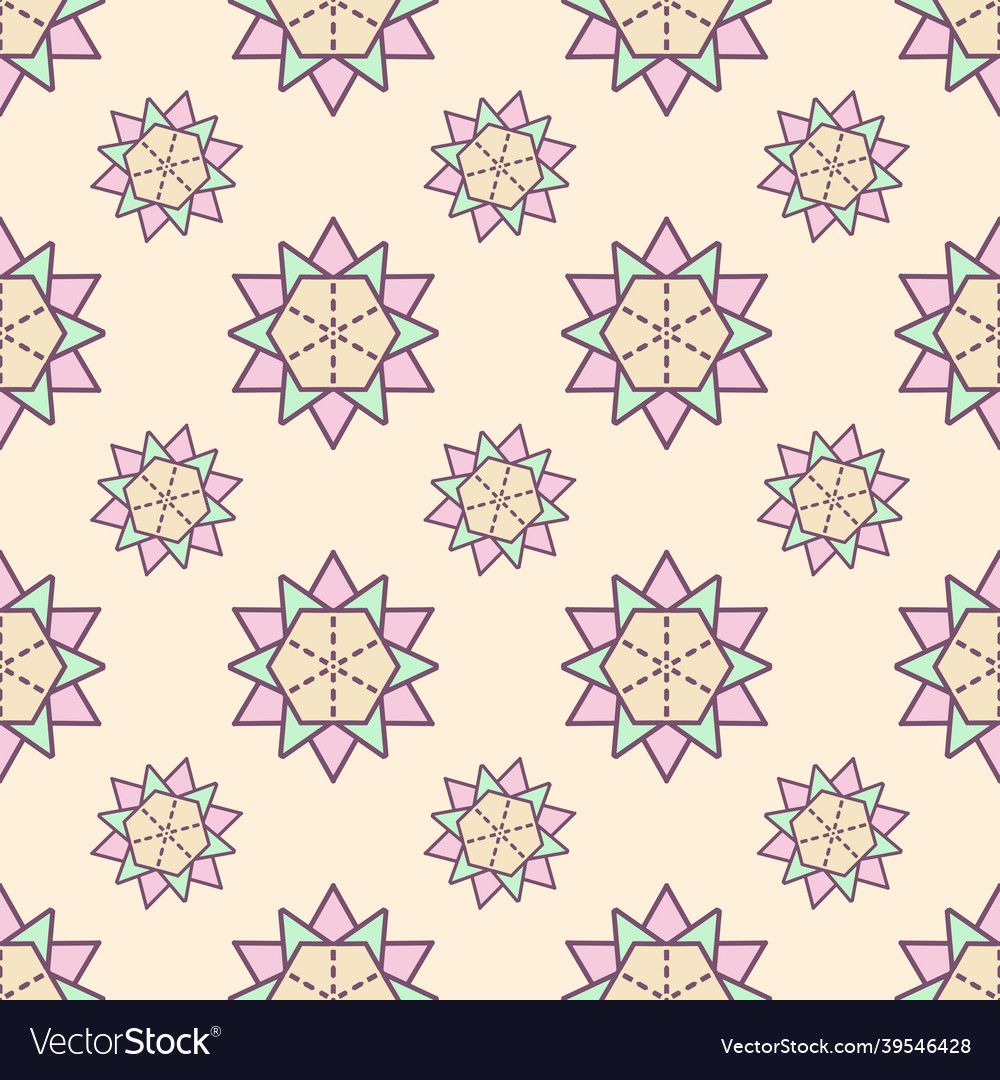 Multicolored ornamental object seamless repeat