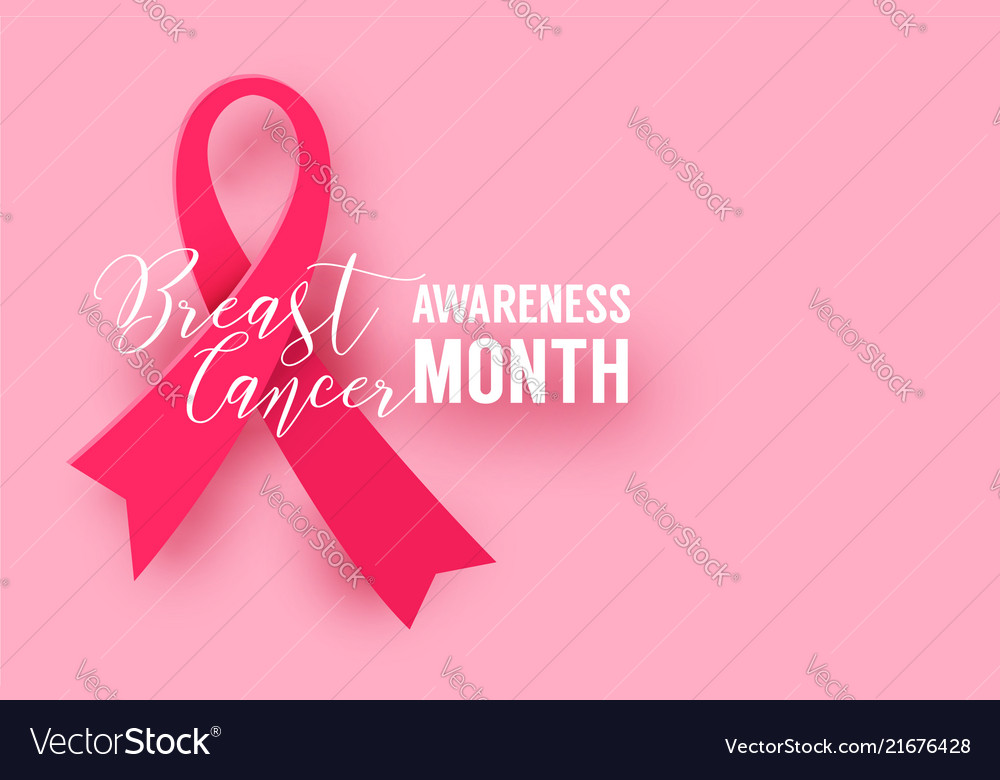 Pink ribbon symbol of breast cancer october