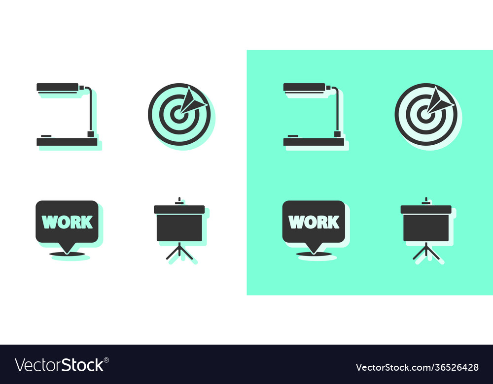 Set chalkboard with diagram table lamp location