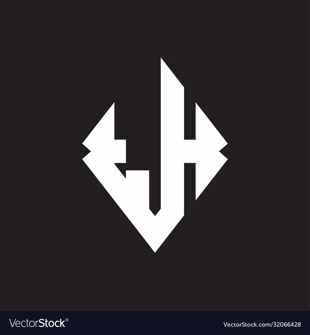 Th logo monogram with sharp square design template