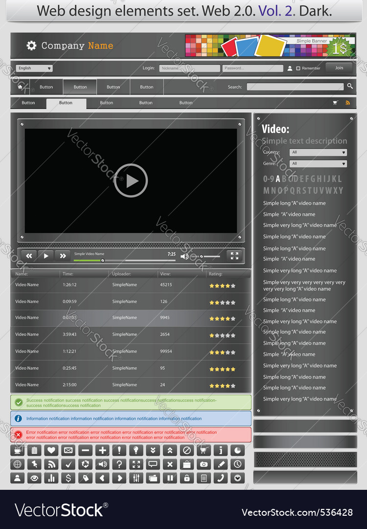 Web Elements - Black Theme