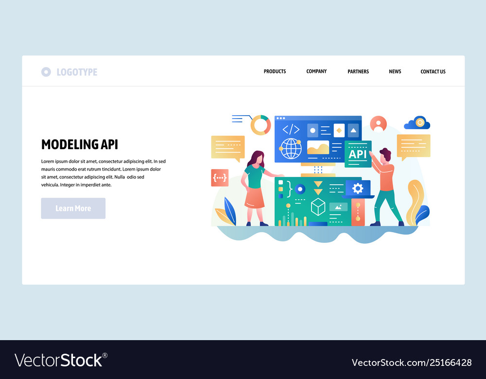 Web site design template api technology Royalty Free Vector