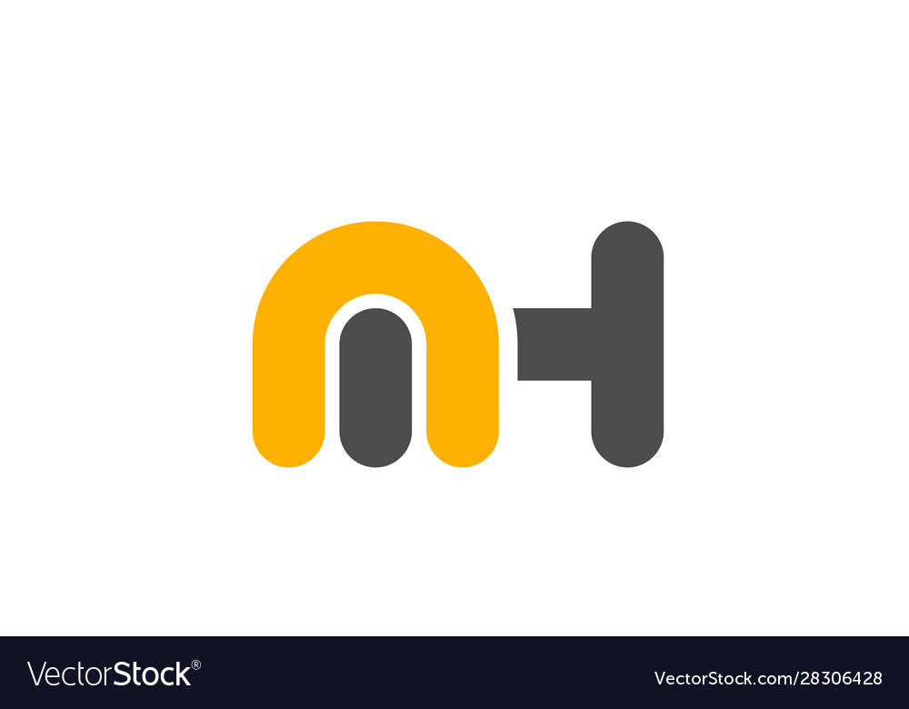Yellow grey combination logo letter mh m h