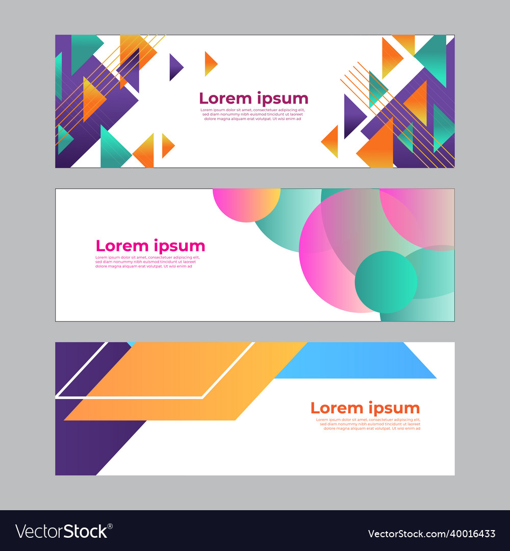 Abstract banner design web template set vector image Abstract banner design web template set
