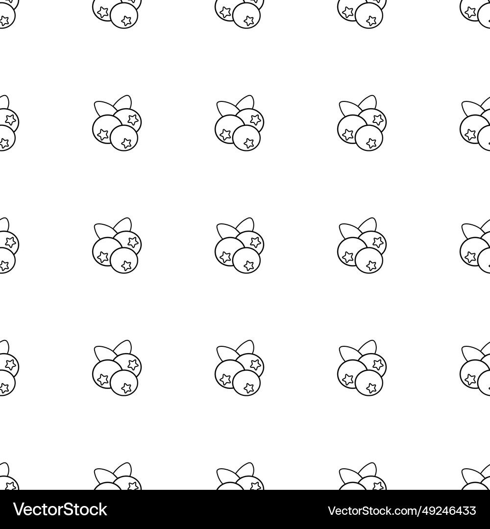 Blueberry seamless pattern Royalty Free Vector Image
