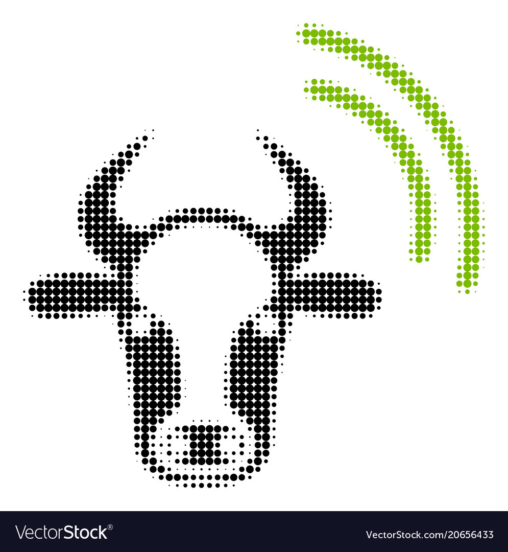 Cow radio signal halftone icon