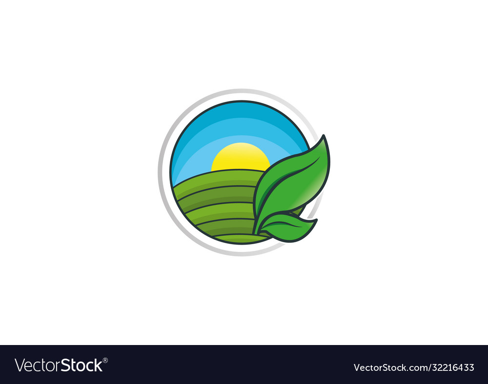 Farm concept for natural products design Vector Image Farm concept for natural products design