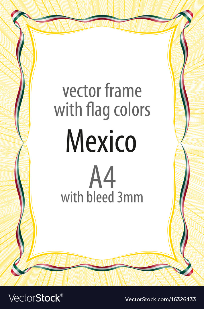 Frame and border of ribbon with the colors