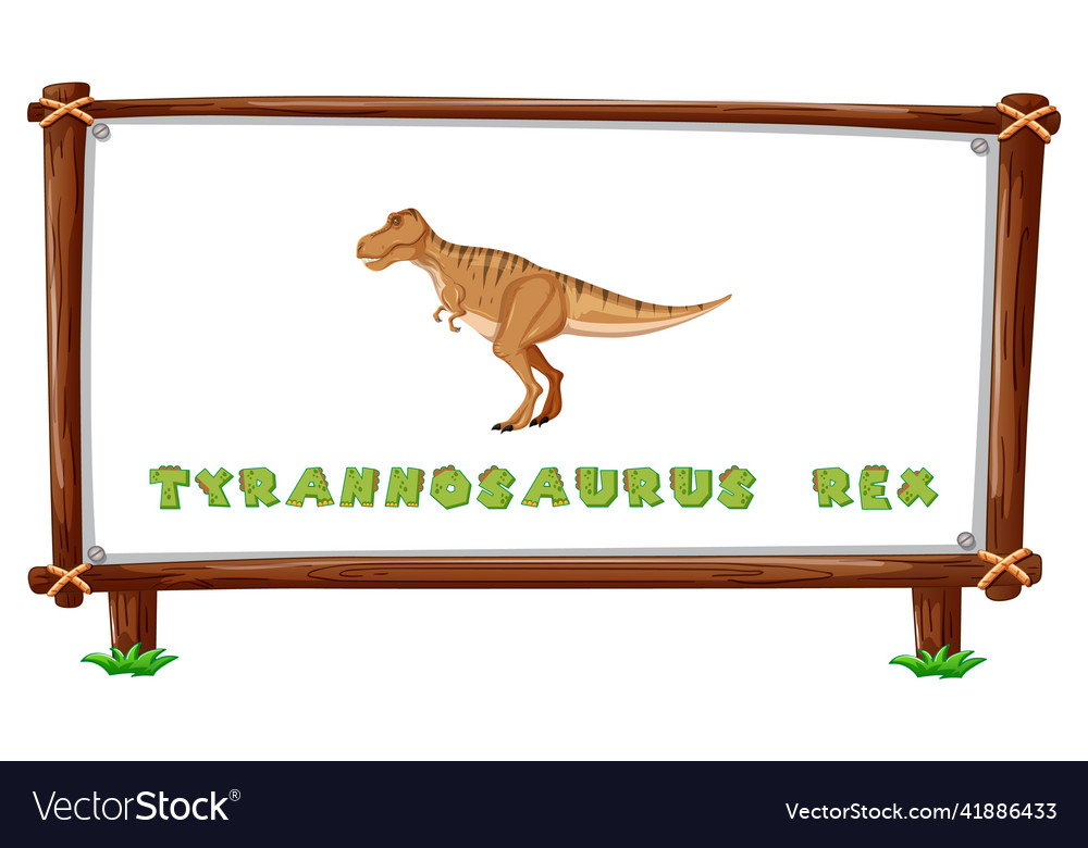 Frame template with dinosaurs and text vector image Frame template with dinosaurs and text