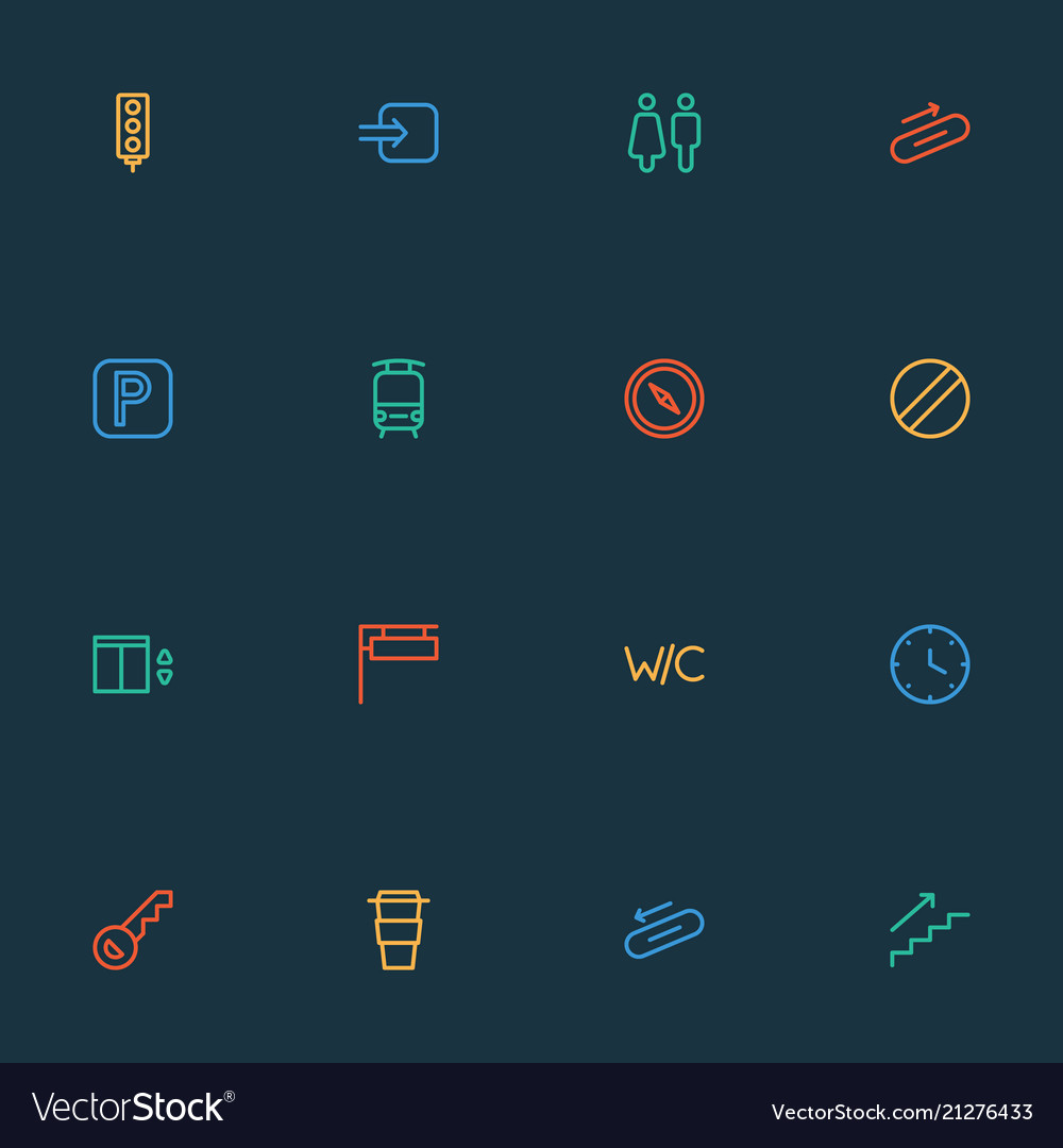 Information icons line style set with sign vector image Information icons line style set with sign