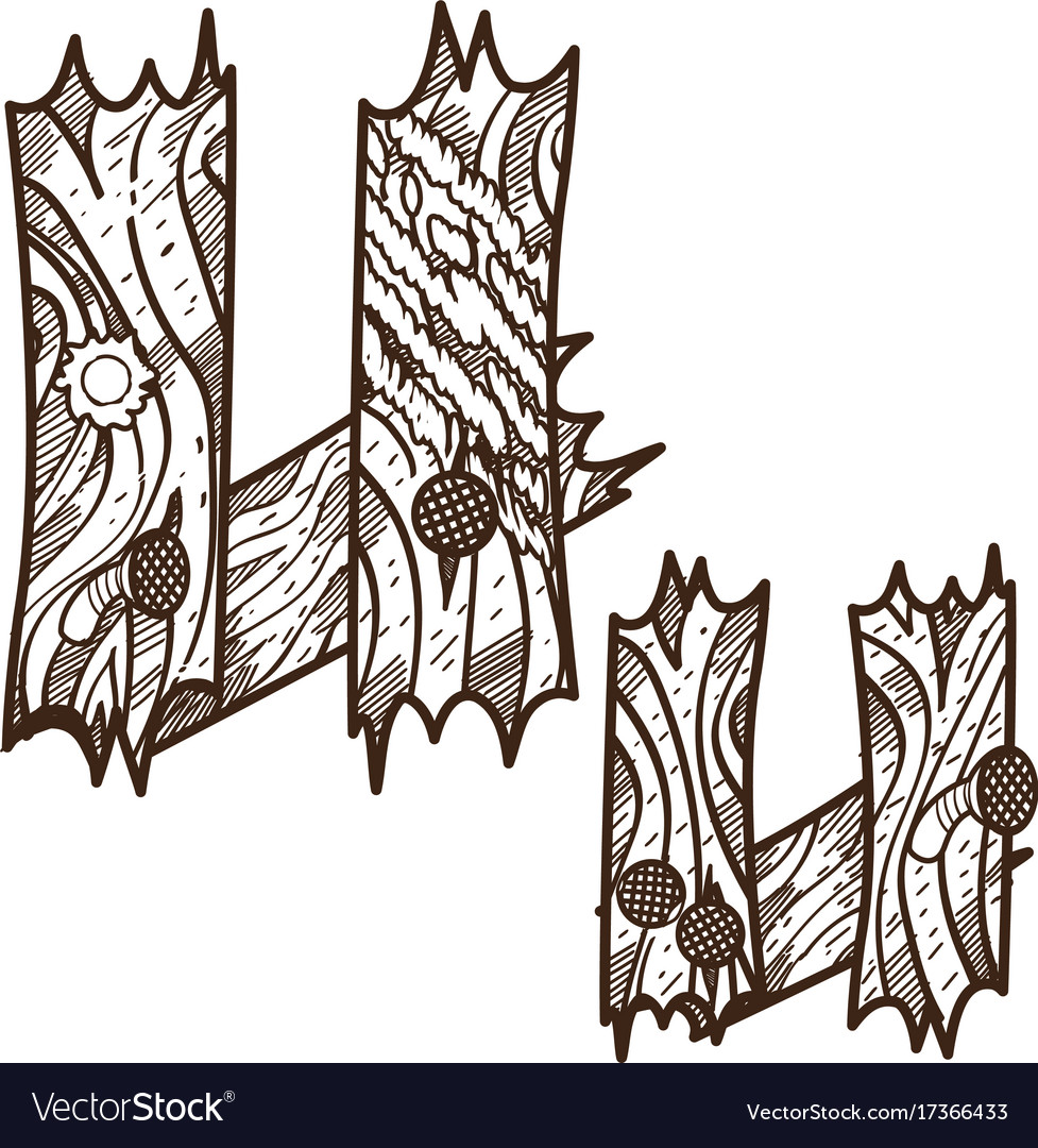 Letter u from wooden planks alphabet picture