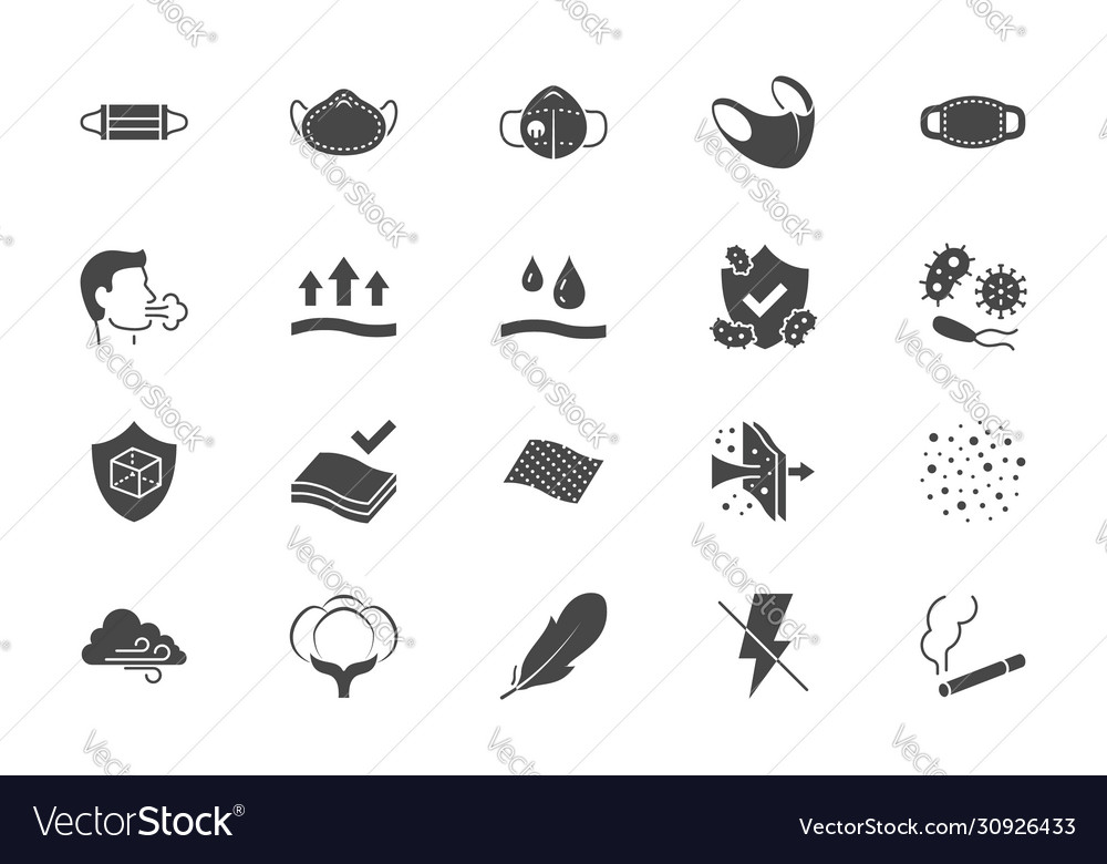 Medical masks flat icons Royalty Free Vector Image