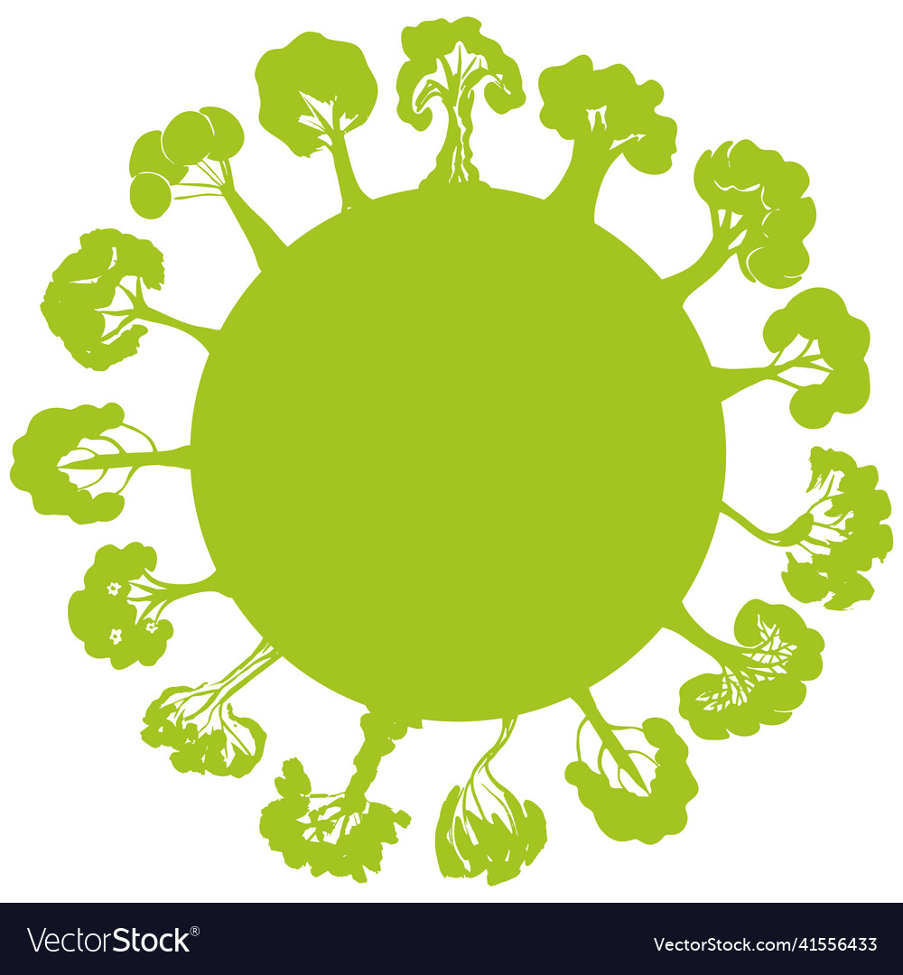 Round frame for your text collection tree vector image Round frame for your text collection tree