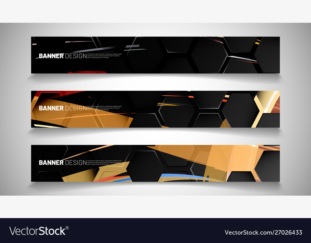 Set background hexagon banner gradient