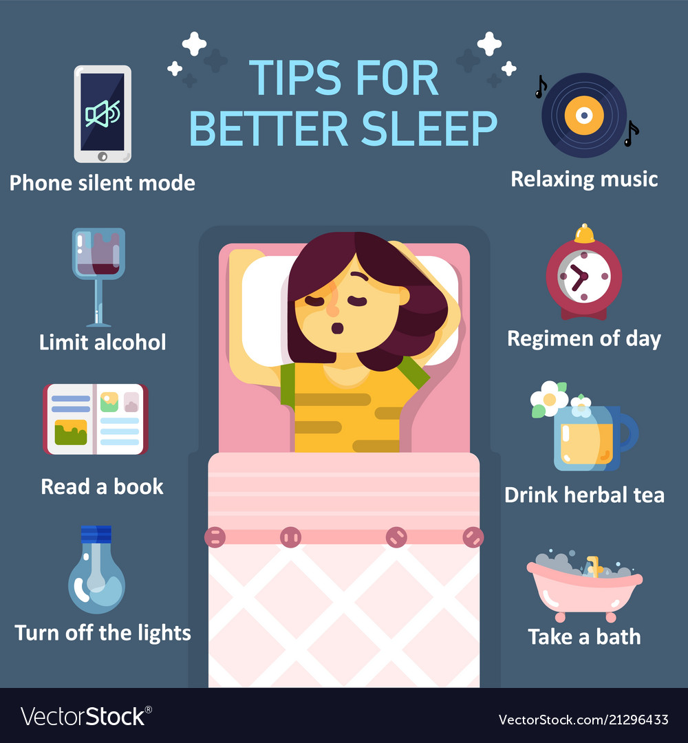 Tips For Better Sleep Flat Infographics Vector 21296433 