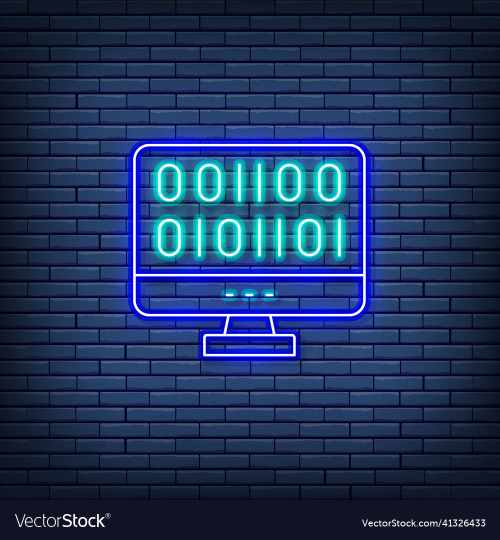 Web-Entwicklung Kodierung Neonzeichen isoliert vector image Web-Entwicklung Kodierung Neonzeichen isoliert