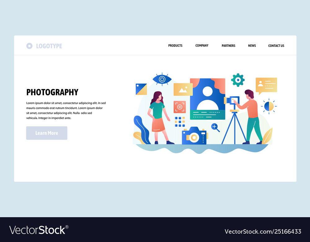 Website Design Template Fotostudio vector image Website Design Template Fotostudio