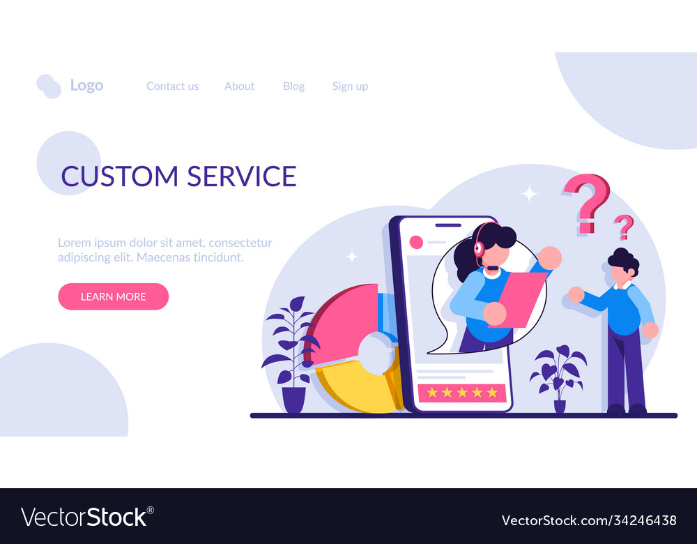 Custom service website ui consumer making vector image Custom service website ui consumer making