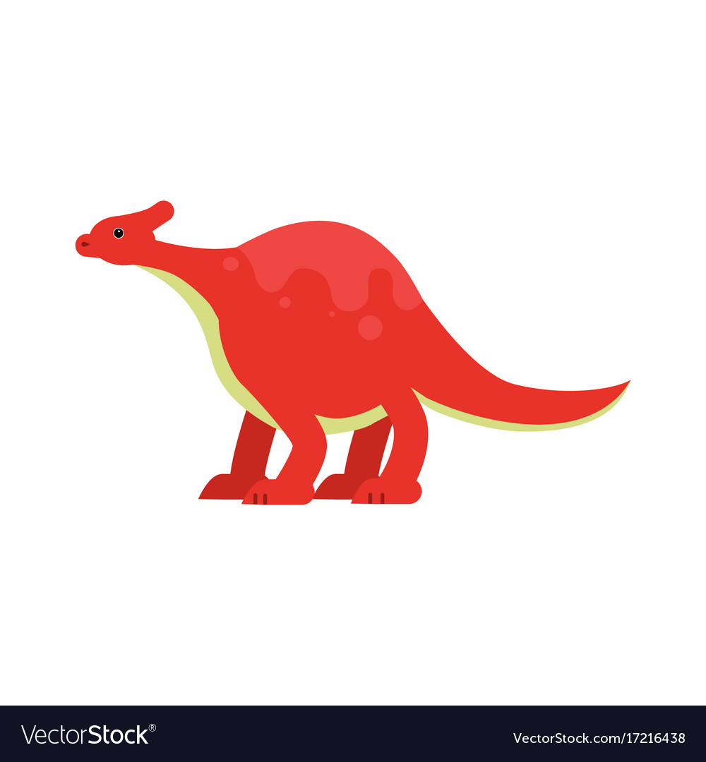 Cute cartoon red dinosaur prehistoric Royalty Free Vector