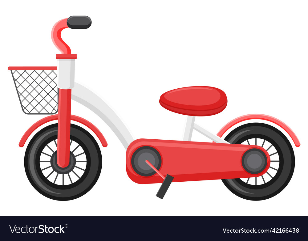 Cute children bicycle toy on white background Vector Image