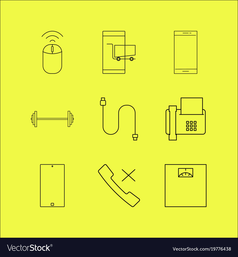 Devices linear icon set simple outline icons