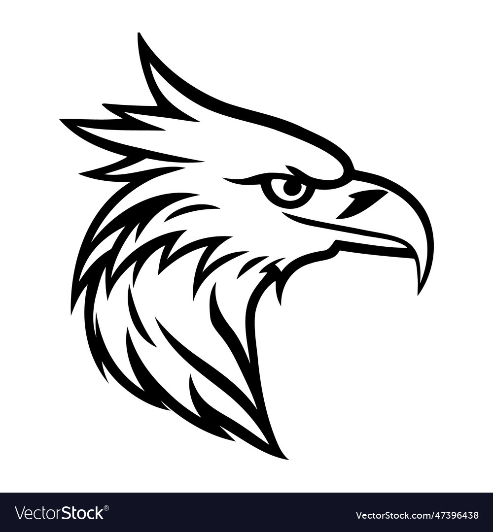 Eagle head black and white icon