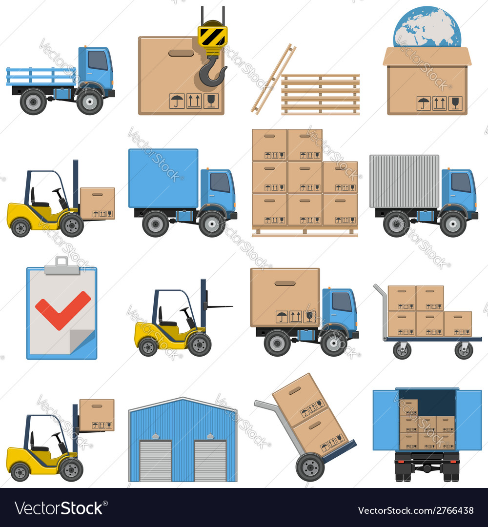 Flat Icons Shipping Royalty Free Vector Image - Vectorstock