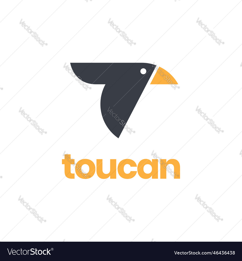 Flying bird toucan beak wings geometric modern