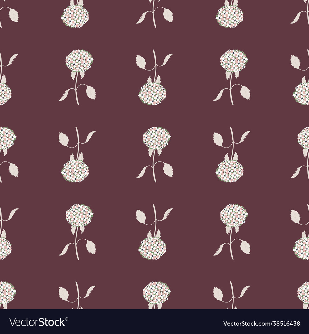 Geometric style seamless pattern with hydrangea vector image Geometric style seamless pattern with hydrangea