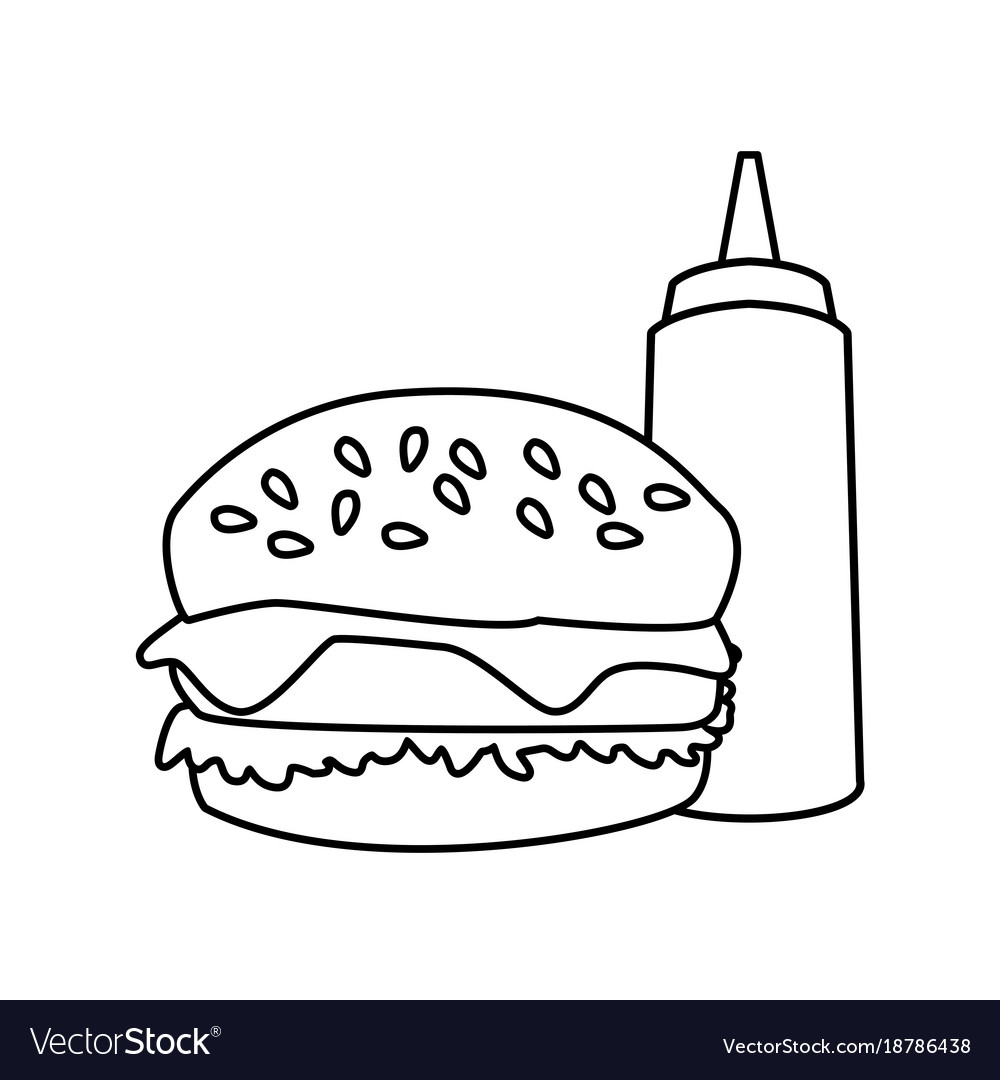 Hamburger fast food Royalty Free Vector Image - VectorStock